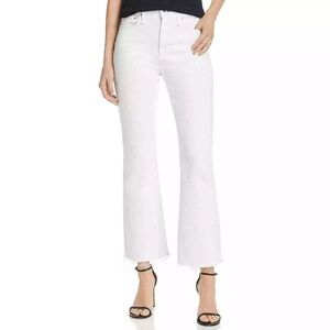 Rag & Bone Nina High-Rise Ankle Flare Raw Hem in White 24